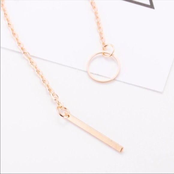 Rose Gold Circle Necklace (S25) - Picture 3 of 3
